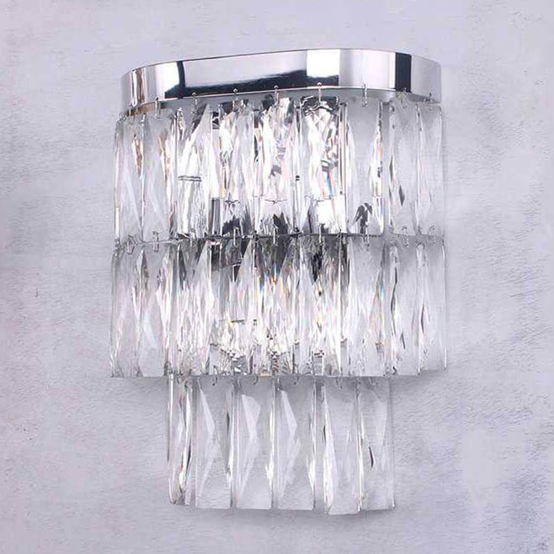 Бра Crystal Pendants Regena Chrome Wall Lamp Хром Прозрачный (Transparent) в Краснодаре | Loft Concept 