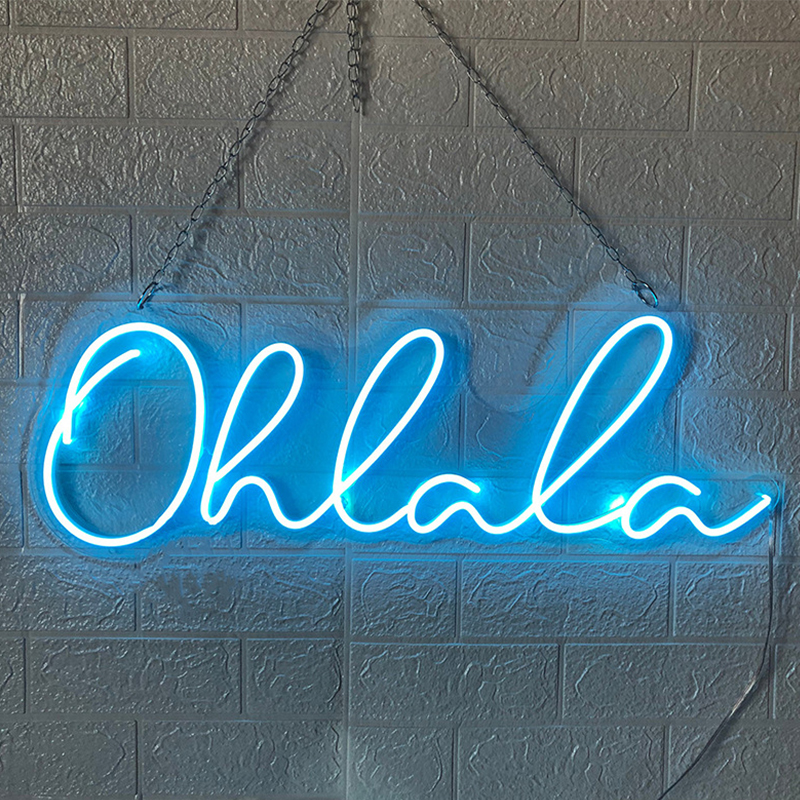 Неоновая настенная лампа Oh La La Neon Wall Lamp Синий Прозрачный Синий в Краснодаре | Loft Concept 