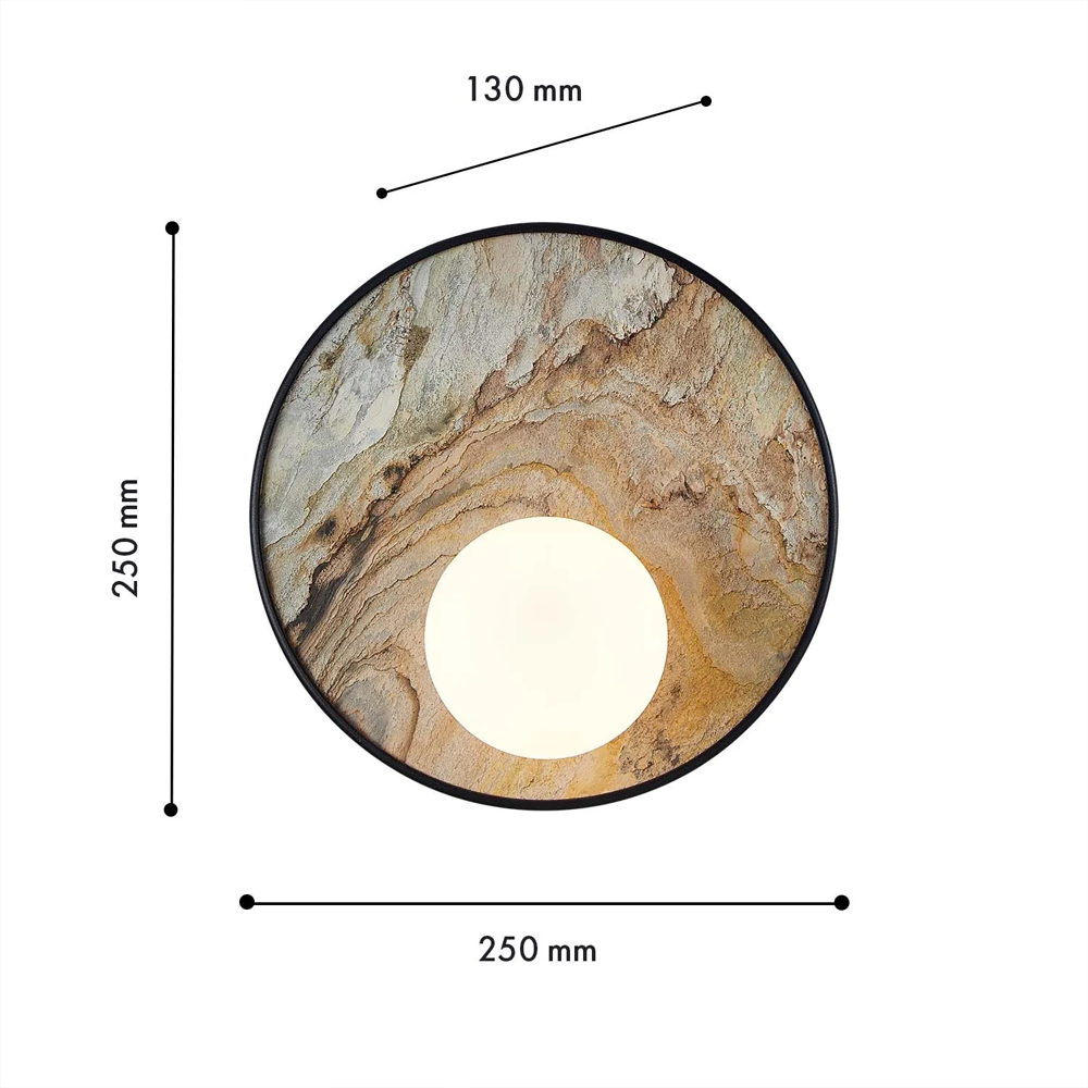 Бра круглое с каменным диском в металлической раме Sandstone Painting в Краснодаре