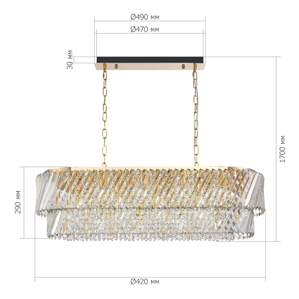 Люстра овальная в классическом обрамлении Light Connoisseurs Beauty в Краснодаре