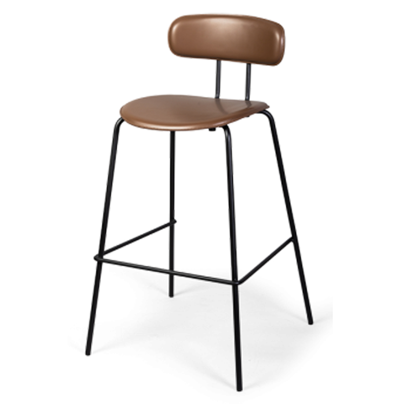 Барный стул Renis Brown Barstool Черный Коричневый в Краснодаре | Loft Concept 