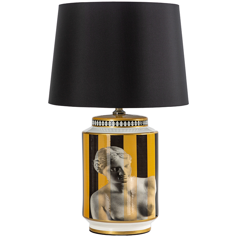 Настольная лампа Venus Yellow Black Lampshade Желтый Черный Черно-белый Золотой в Краснодаре | Loft Concept 