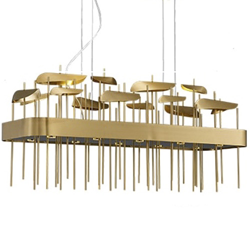 Светодиодная дизайнерская инсталляция ANODINE Perlina Rectangle  Chandelier Золотой в Краснодаре | Loft Concept 