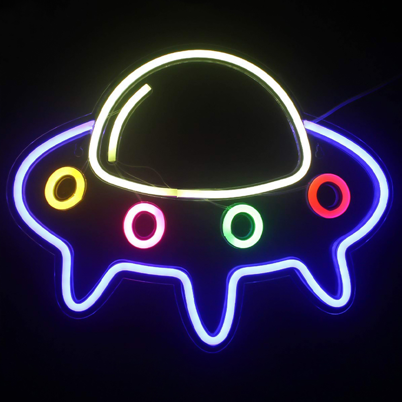 Неоновая настенная лампа Small Spaceship Neon Wall Lamp Мульти в Краснодаре | Loft Concept 