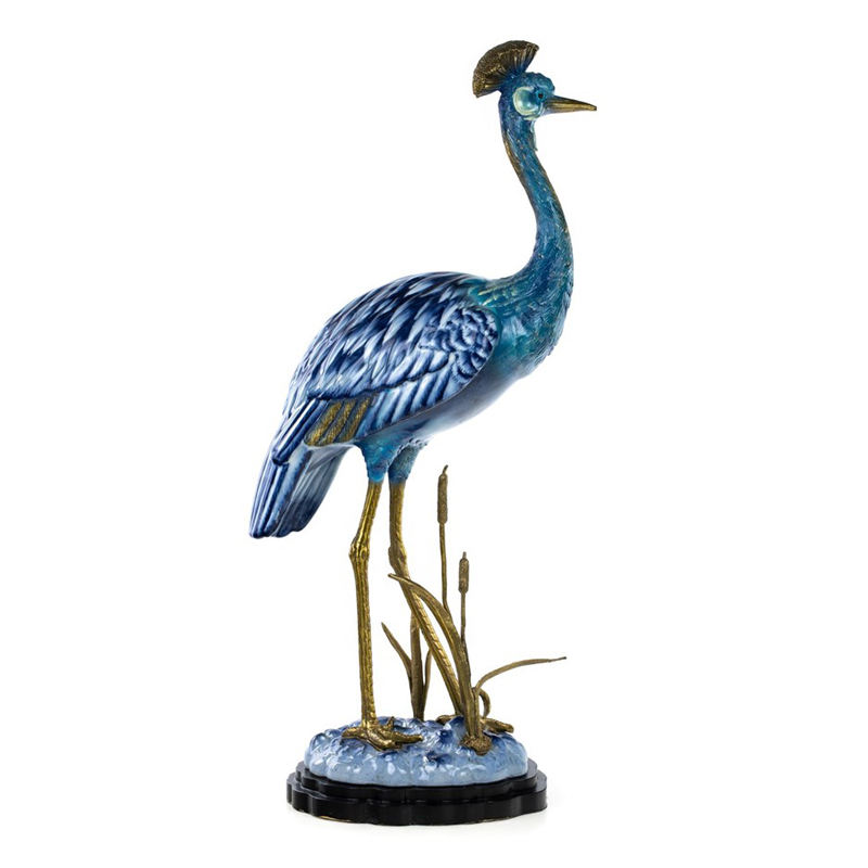 Статуэтка Crane Figurine Белый Синий Бронза в Краснодаре | Loft Concept 