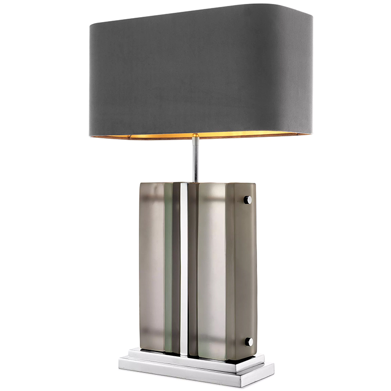 Настольная лампа Eichholtz Table Lamp Solana Nickel Серый Никель Стекло Смок в Краснодаре | Loft Concept 