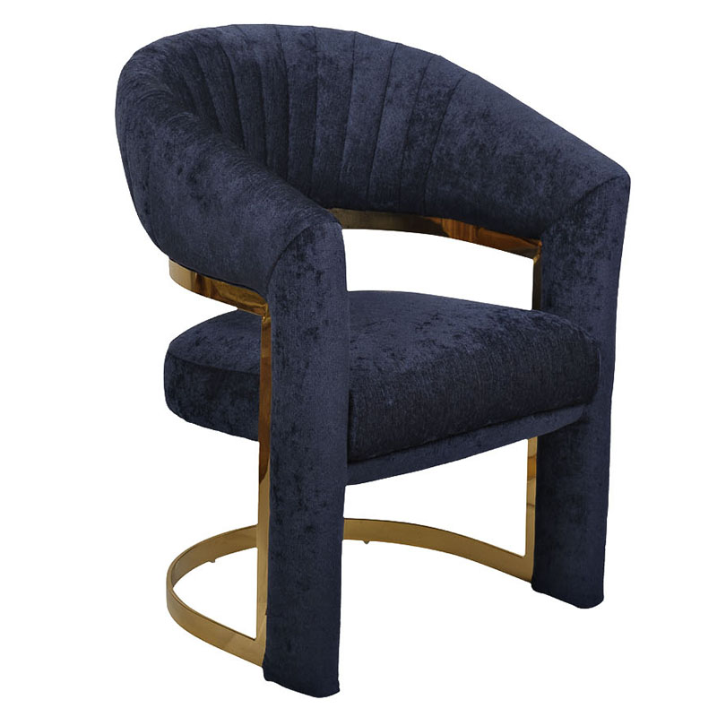 Полукресло Valbonne Chair blue velour Синий Глянцевое золото в Краснодаре | Loft Concept 