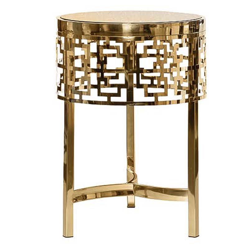 Приставной стол Yen Geometry Side Table pink gold 50 Глянцевое золото в Краснодаре | Loft Concept 