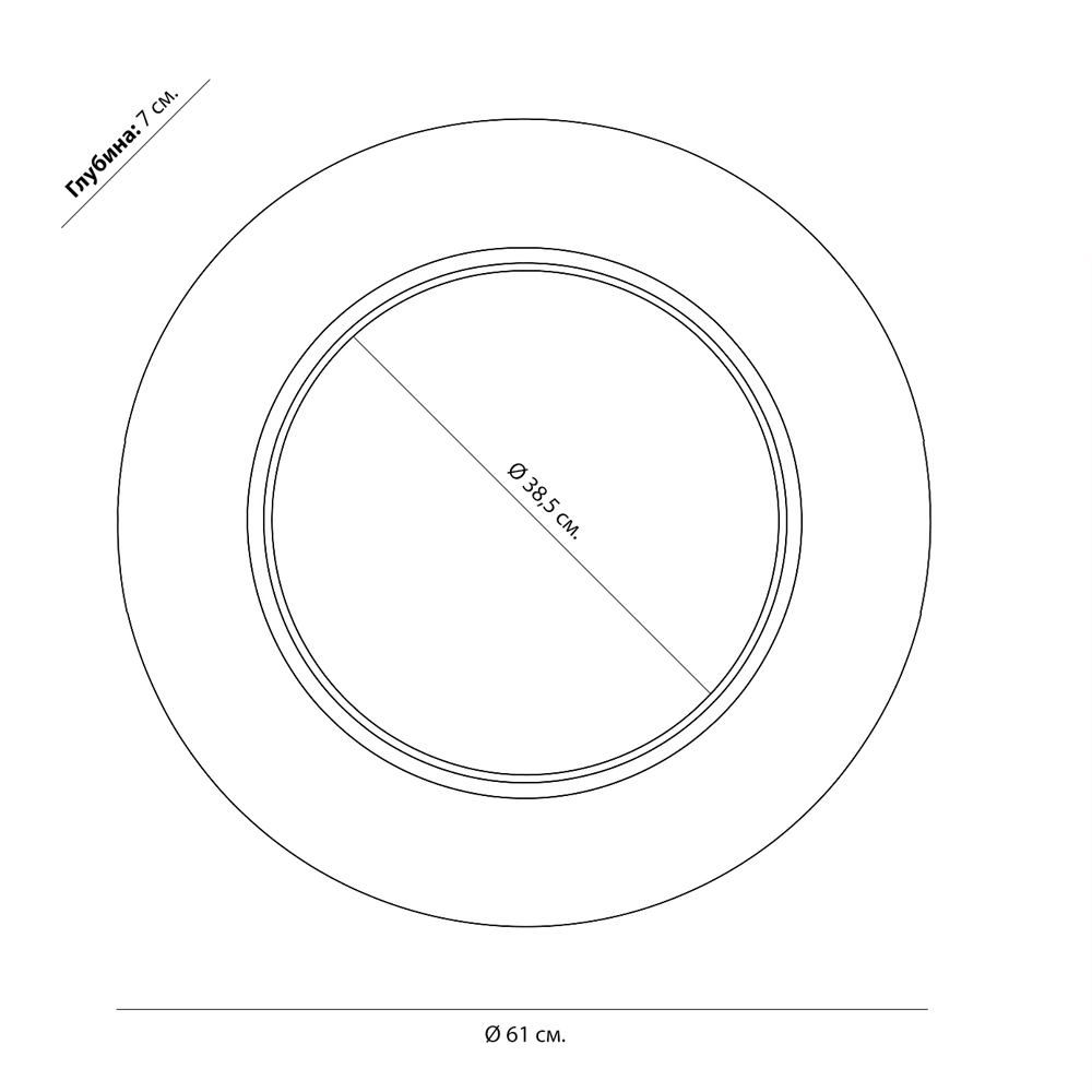 Чёрное настенное зеркало с золотым кантом Porunalia в Краснодаре