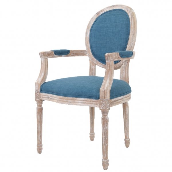 Стул French chairs Provence Blue ArmChair Голубой пастельный Бежевый в Краснодаре | Loft Concept 