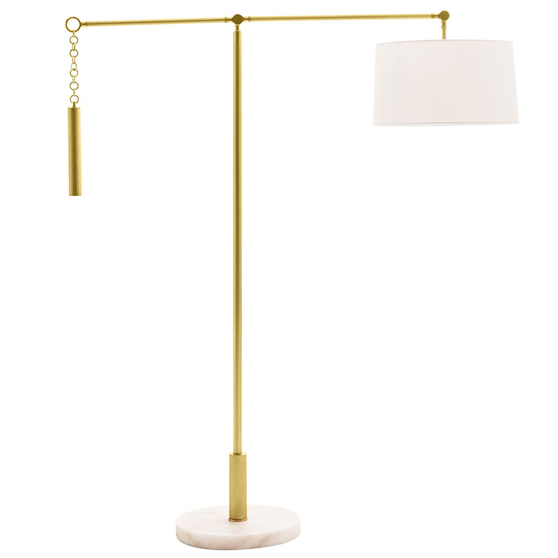 Торшер Arteriors NEWARK FLOOR LAMP Латунь Белый в Краснодаре | Loft Concept 