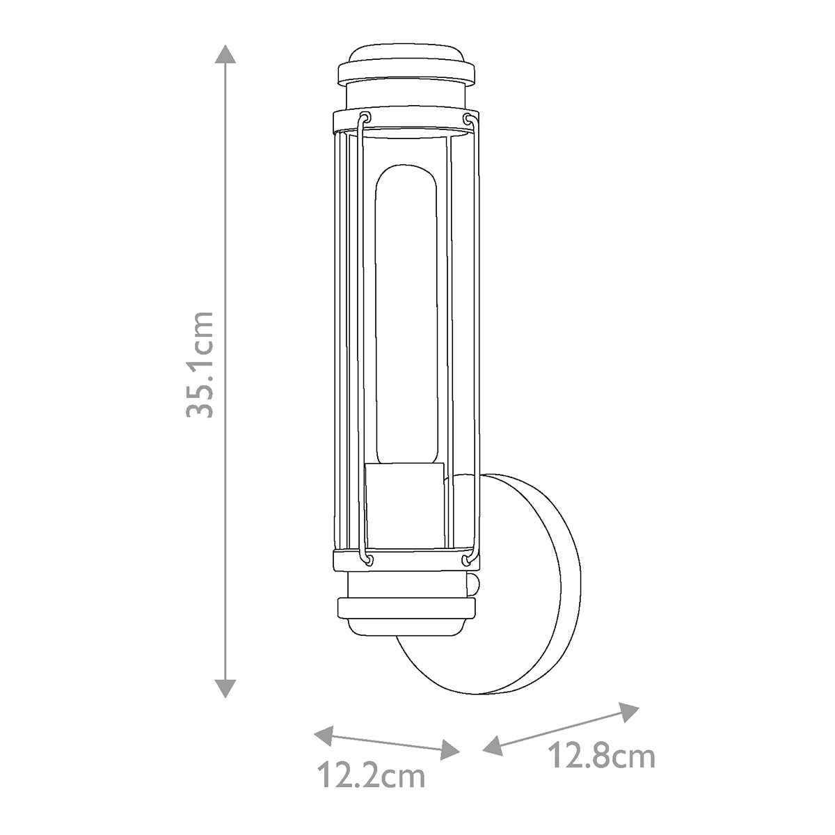 Бра для ванных комнат с прозрачным цилиндрическим плафоном на круглом основании Hinkley в Краснодаре