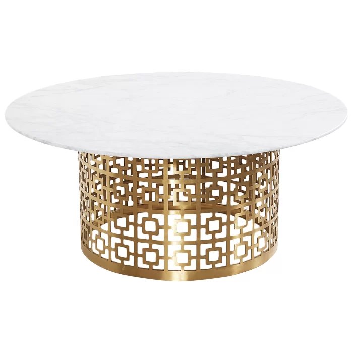 Кофейный стол Artesia Coffee Table White Глянцевое золото Белый в Краснодаре | Loft Concept 