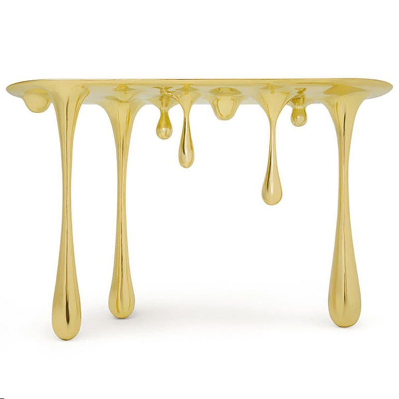 Дизайнерская Консоль Melting Gold Console Zhipeng Tan Золотой в Краснодаре | Loft Concept 