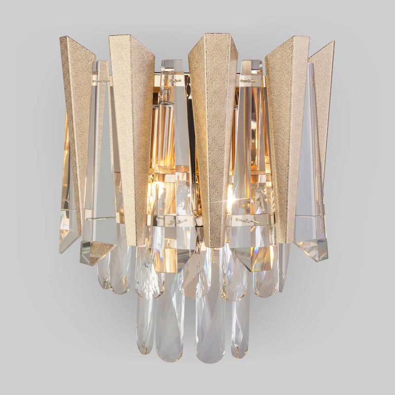 Бра Crystal Edge Sconce Прозрачный (Transparent) Золотой в Краснодаре | Loft Concept 