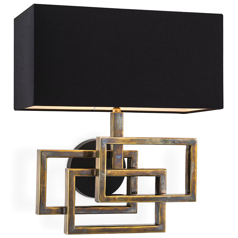 Бра Eichholtz Wall Lamp Windolf Vintage Brass Винтажная латунь Черный Бра Eichholtz Wall Lamp Windolf Vintage Brass Винтажная латунь Черный в Краснодаре | Loft Concept