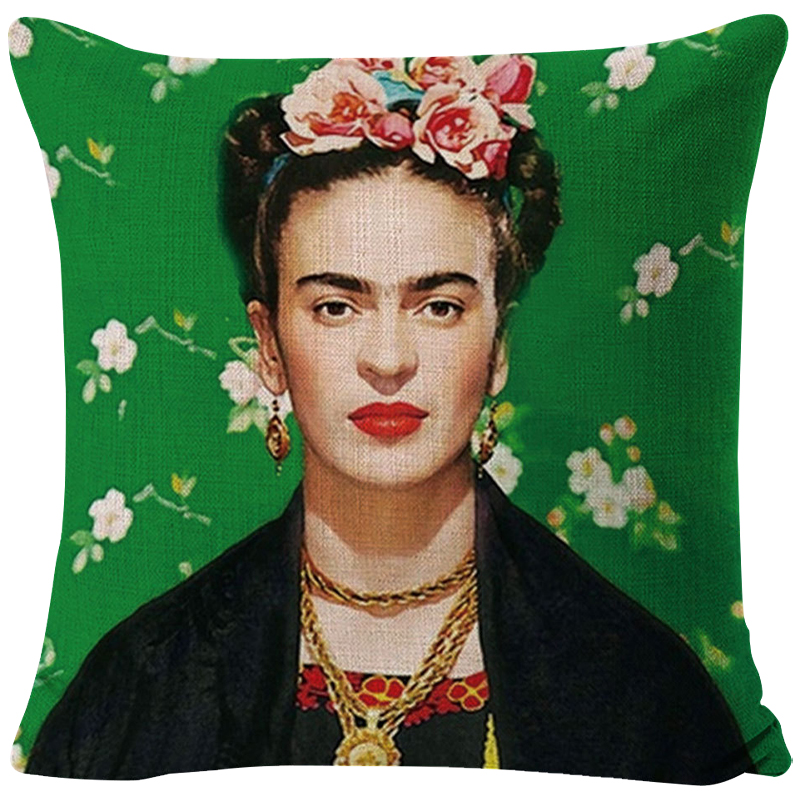 Декоративная подушка Frida Kahlo 8 Зеленый Мульти в Краснодаре | Loft Concept 