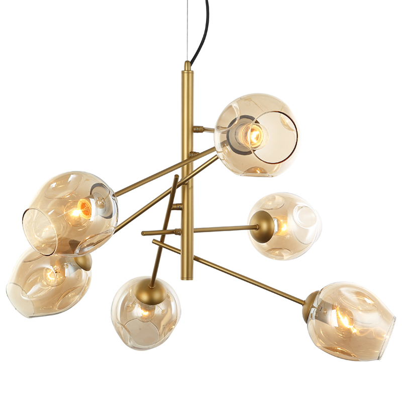 Люстра Branching Bubble Chandelier Vertical Gold Золотой Янтарь (Amber) в Краснодаре | Loft Concept 