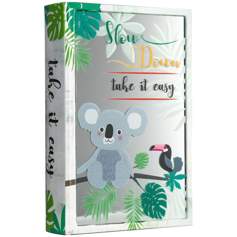 Шкатулка-книга Koala and Toucan Mirror Book Box Мульти Белый Зеленый в Краснодаре | Loft Concept 