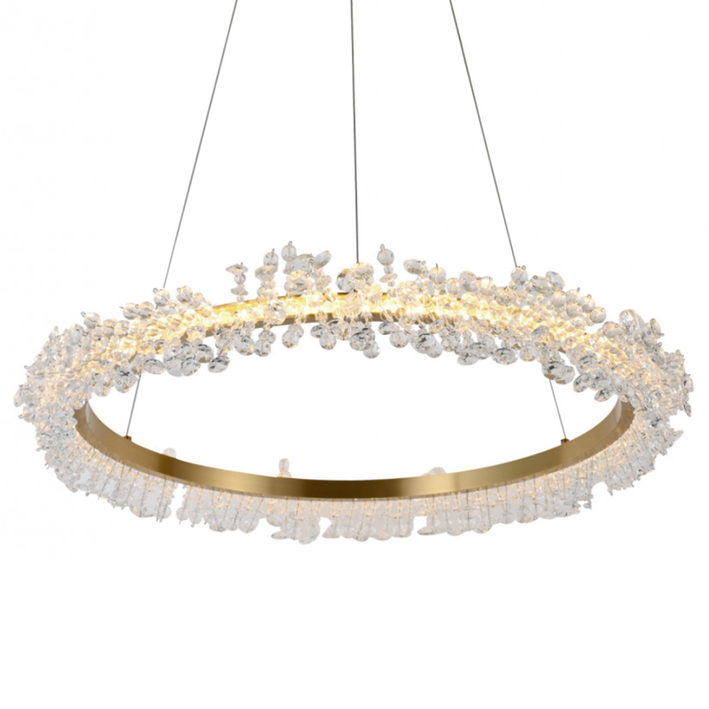 Crystal round chandelier Светильник Кольцо из Хрусталя  Прозрачный Латунь в Краснодаре | Loft Concept 