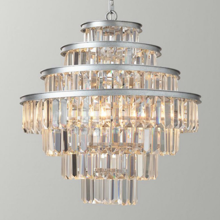 Люстра Alaine Crystal Large Pendant Silver Серебряный Прозрачное Стекло в Краснодаре | Loft Concept 