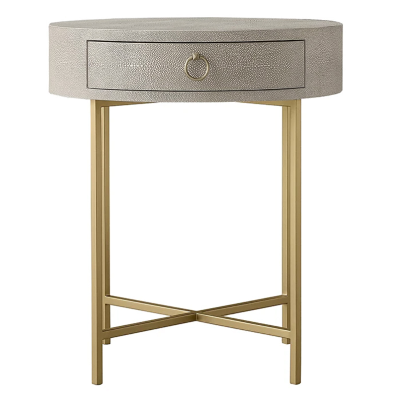 Gaston Stingray Round Gray Side Table Приставной стол серый скат Золотой Серый в Краснодаре | Loft Concept 