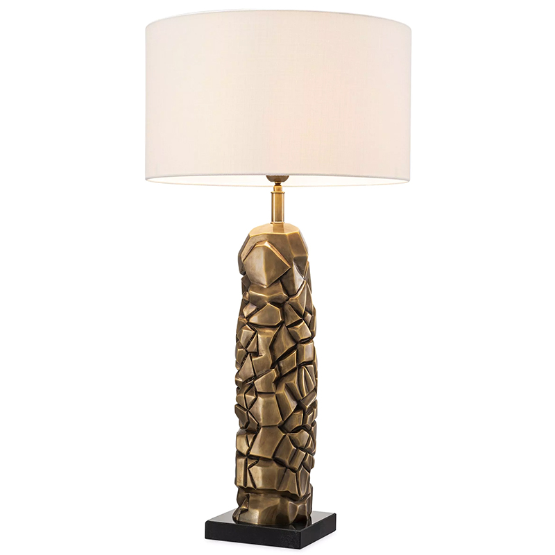 Настольная лампа Eichholtz Table Lamp The Rock Латунь Черный Белый в Краснодаре | Loft Concept 