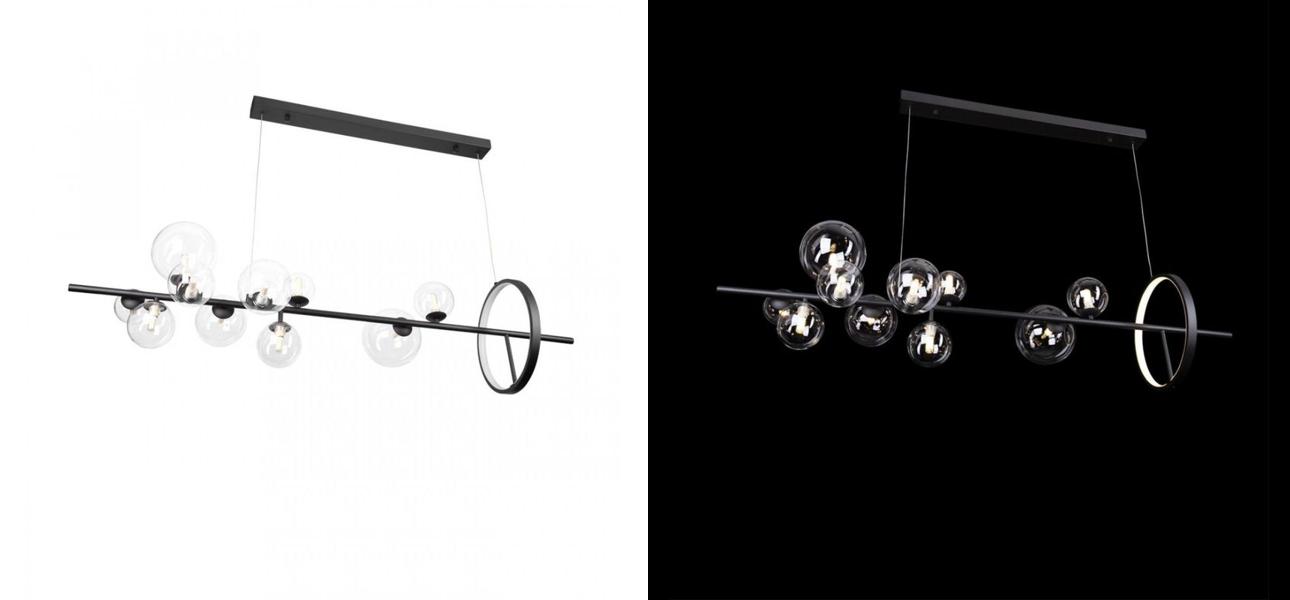 Линейная Светодиодная люстра Прозрачное Стекло IONA Сhandelier 120 см - фото №2