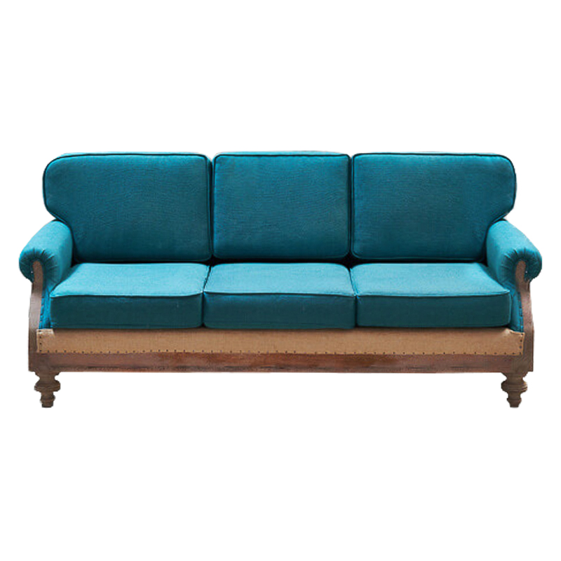 Диван Deconstructed Sofa turquoise Linen triple Коричневый Бирюзовый в Краснодаре | Loft Concept 