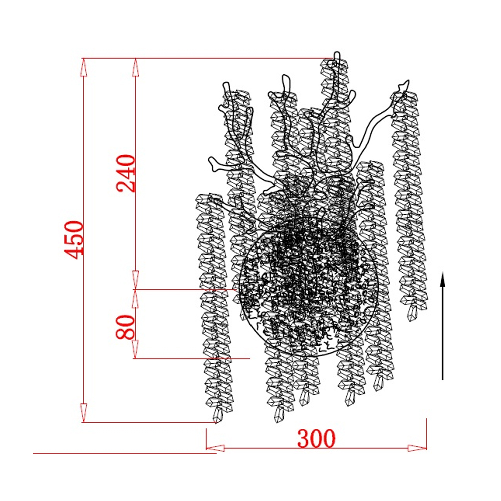 Бра на ветвистым серебрянном каркасе со стеклянными подвесами Raceme в Краснодаре