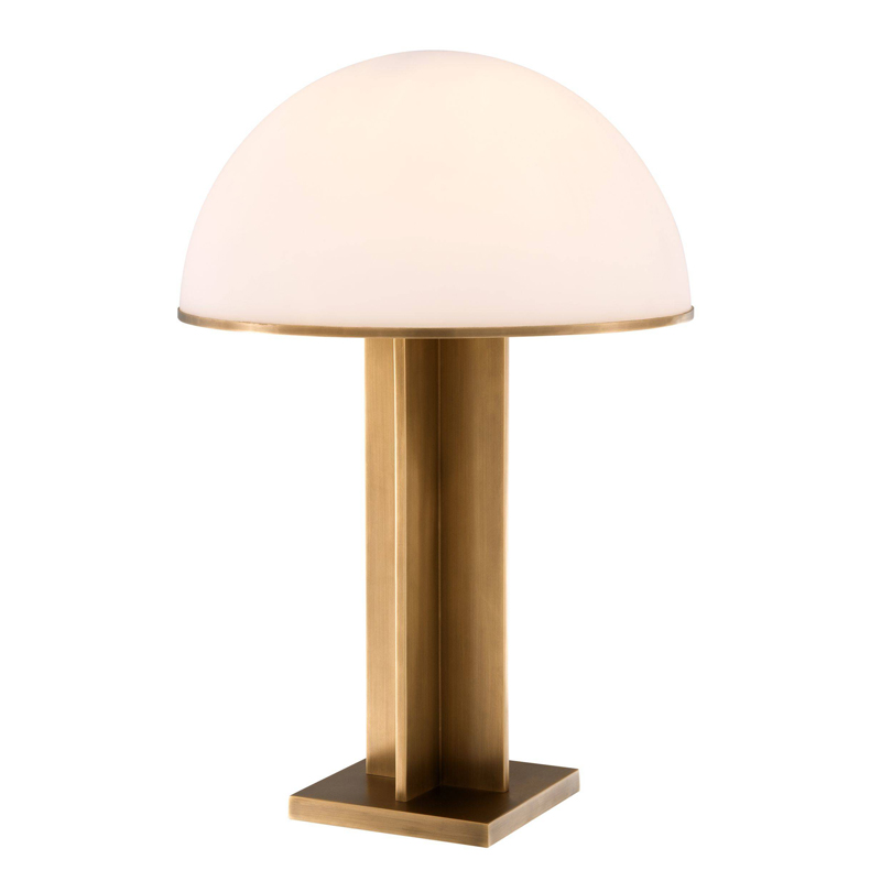 Настольная лампа Eichholtz Table Lamp Berkley Латунь Античная полированная Белое матовое стекло в Краснодаре | Loft Concept 