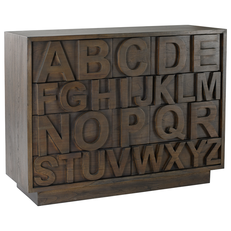 Комод в стиле лофт с английским алфавитом English Alphabet Chest of Drawers Коричневый в Краснодаре | Loft Concept 