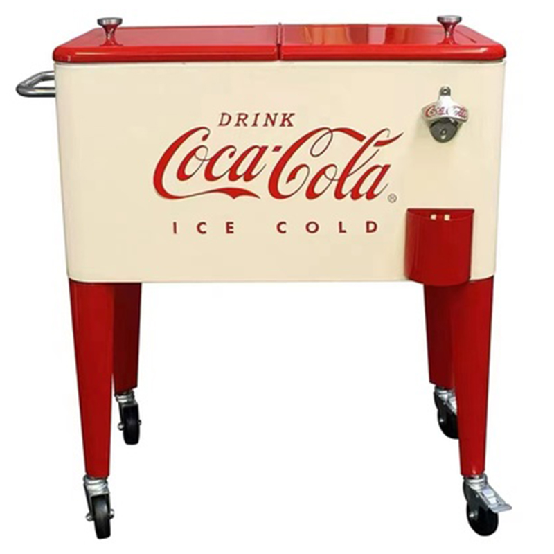 Куллер Retro Metal Coca-Cola Cooler Красный (Red) Бежевый в Краснодаре | Loft Concept 