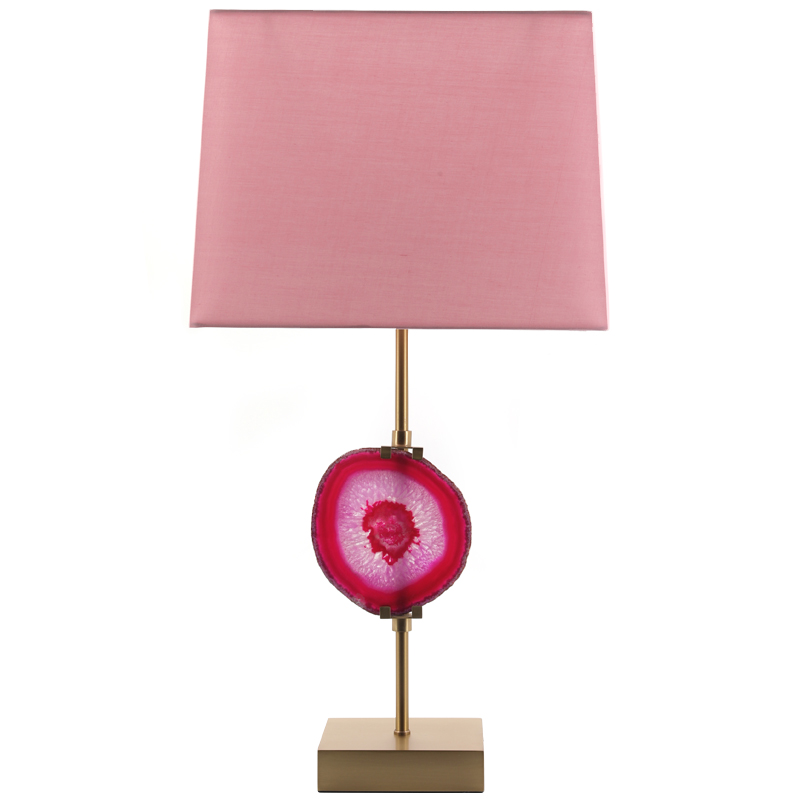 Настольная лампа Pink Agate Design Table Lamp Розовый Латунь в Краснодаре | Loft Concept 