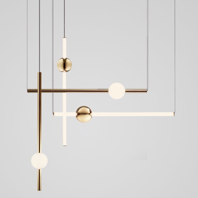 Подвесной светильник lee broom ORION GLOBE LIGHT 66 Глянцевое золото Белый в Краснодаре | Loft Concept 