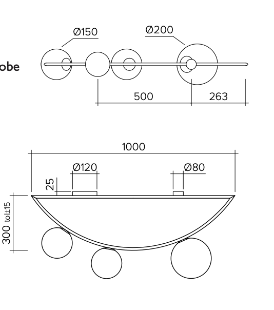 Потолочный светильник Atelier Areti Girlande Ceiling Crescent 3 в Краснодаре