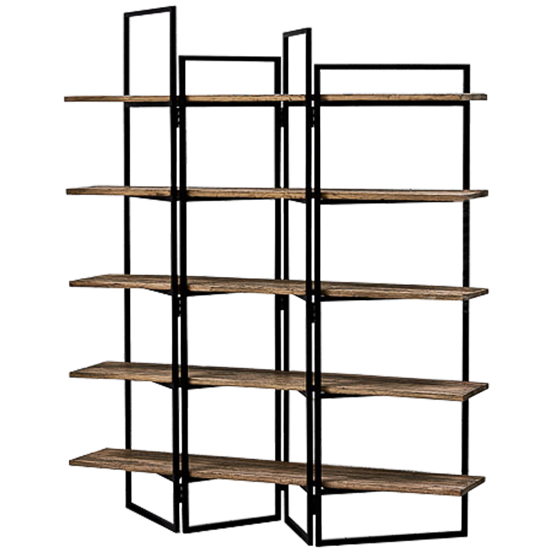 Стеллаж Luigi Loft Rack Черный Коричневый в Краснодаре | Loft Concept 