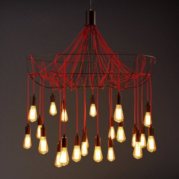 Люстра Blood Wire Chandelier Red 21 Красный Черный в Краснодаре | Loft Concept 