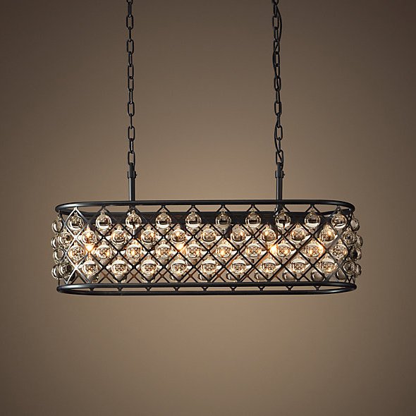 Люстра RH Spencer Rectangular Chandelier 80 Черный в Краснодаре | Loft Concept 