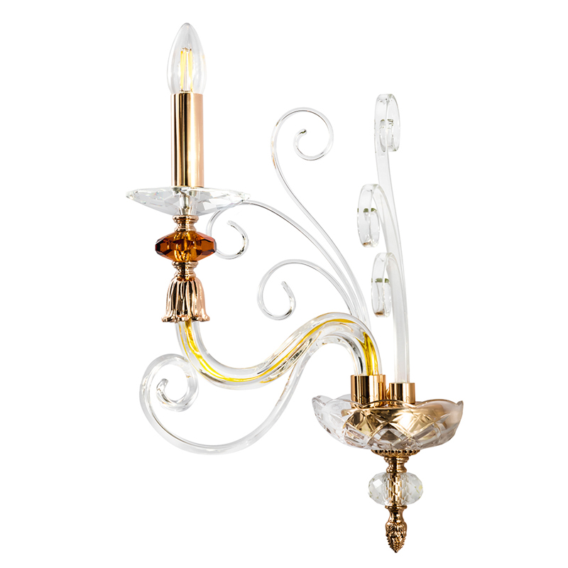 Бра с изогнутыми прозрачными элементами из стекла Twisted Glass Candles Золотой Прозрачное Стекло Бра с изогнутыми прозрачными элементами из стекла Twisted Glass Candles Золотой Прозрачное Стекло в Краснодаре | Loft Concept