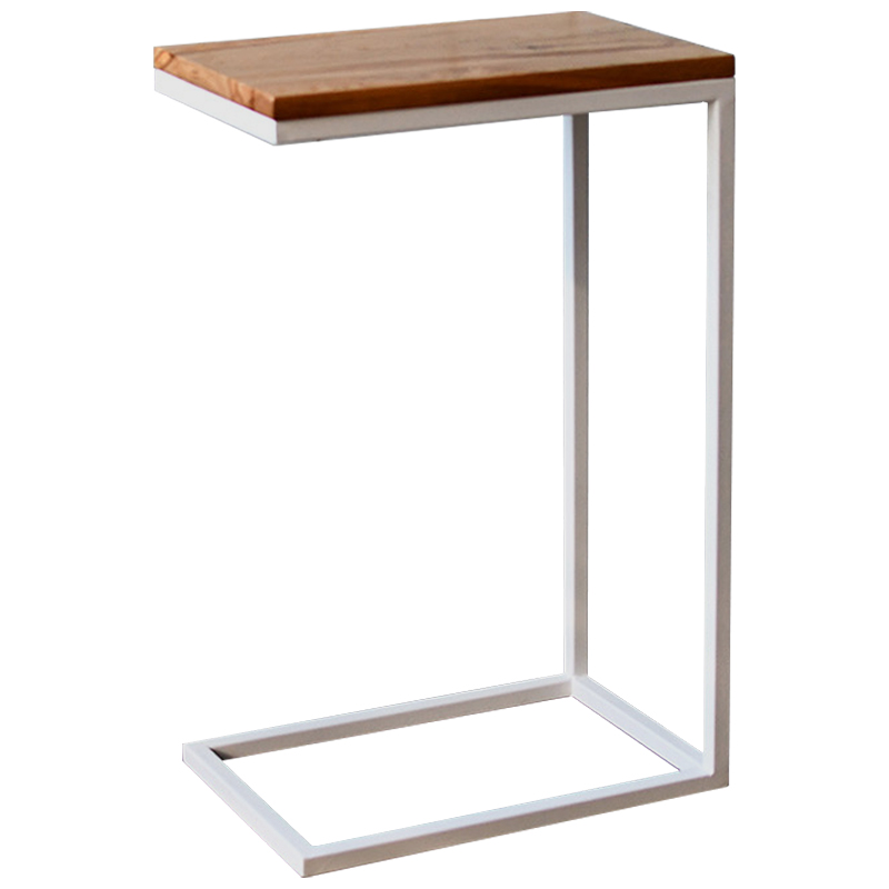 Приставной стол Hanson White Industrial Metal Rust Side Table Светлый дуб Белый в Краснодаре | Loft Concept 