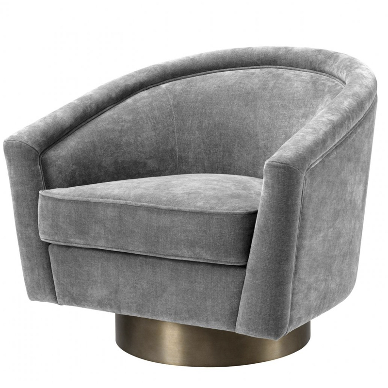 Кресло Eichholtz Swivel Chair Catene Grey Серый матовое золото в Краснодаре | Loft Concept 