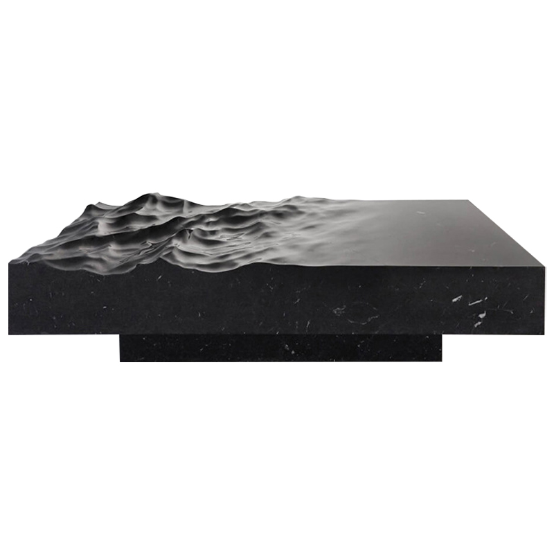 Дизайнерский журнальный стол Mathieu Lehanneur Sculpts Ocean Memories Square Black Черный Мрамор Nero в Краснодаре | Loft Concept 