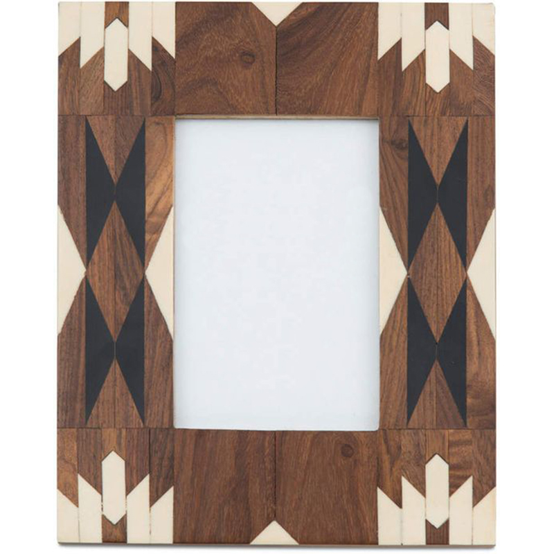 Фоторамка кость Brown Indian Wood Bone Inlay photo frame Бежевый Коричневый в Краснодаре | Loft Concept 