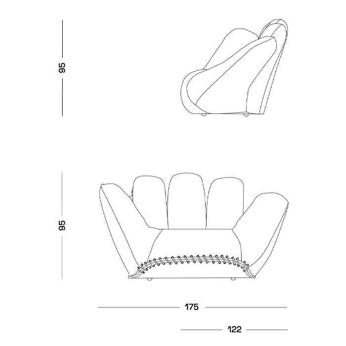 Дизайнерское кресло в форме руки Poltronova Joe Jeans Armchair в Краснодаре