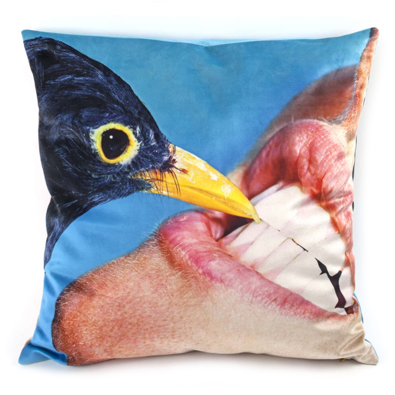 Подушка Seletti Cushion Crow Design Toiletpaper Голубой в Краснодаре | Loft Concept 