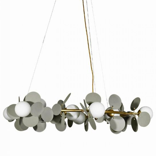 Люстра MATISSE Chandelier circle Gray диаметр 105 Серый Золотой Белый в Краснодаре | Loft Concept 