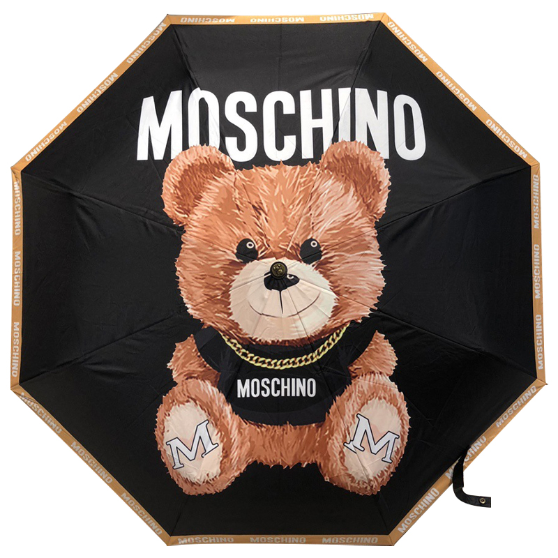 Зонт раскладной MOSCHINO дизайн 005 Черный цвет Черный Коричневый в Краснодаре | Loft Concept 