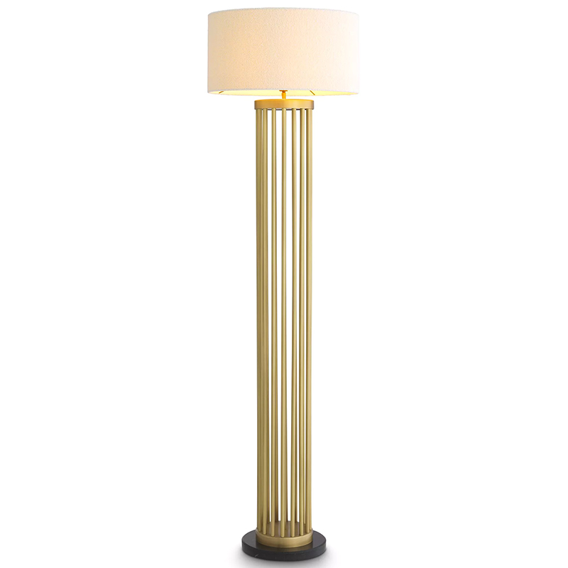 Торшер Eichholtz Floor Lamp Condo Brass Латунь Белый в Краснодаре | Loft Concept 