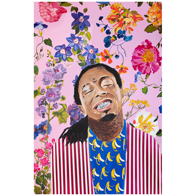 Картина Lil Wayne with Floral Background Мульти в Краснодаре | Loft Concept 